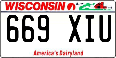 WI license plate 669XIU