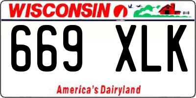 WI license plate 669XLK