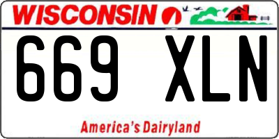 WI license plate 669XLN
