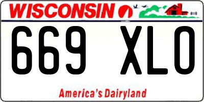 WI license plate 669XLO