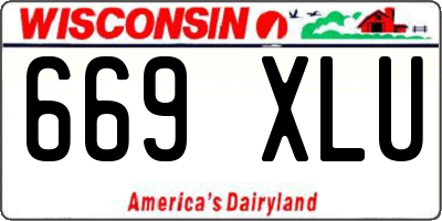 WI license plate 669XLU