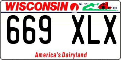 WI license plate 669XLX