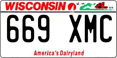 WI license plate 669XMC