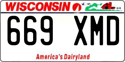 WI license plate 669XMD