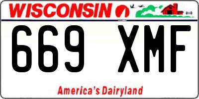 WI license plate 669XMF