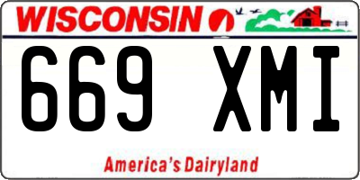 WI license plate 669XMI