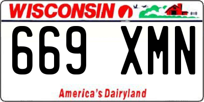 WI license plate 669XMN
