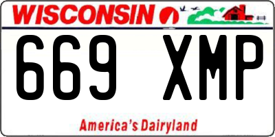 WI license plate 669XMP