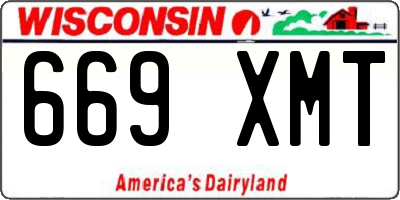 WI license plate 669XMT