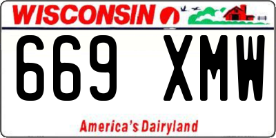WI license plate 669XMW