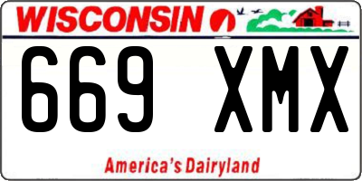 WI license plate 669XMX