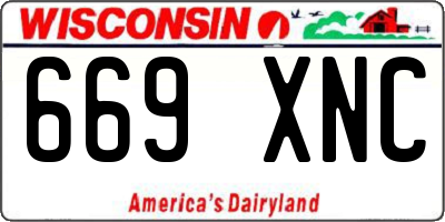 WI license plate 669XNC