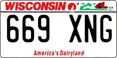WI license plate 669XNG