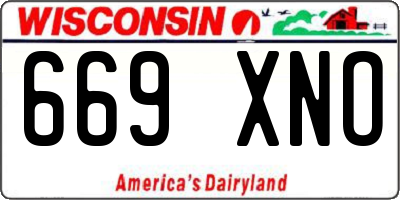 WI license plate 669XNO