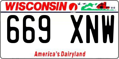 WI license plate 669XNW