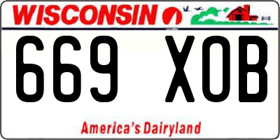WI license plate 669XOB