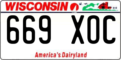 WI license plate 669XOC