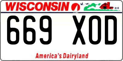 WI license plate 669XOD