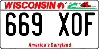 WI license plate 669XOF