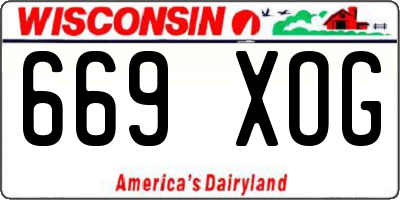 WI license plate 669XOG
