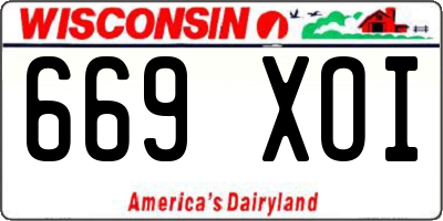 WI license plate 669XOI