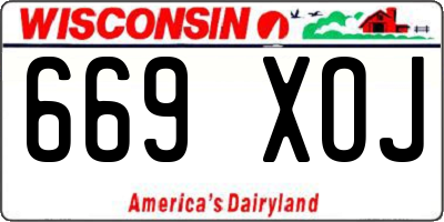 WI license plate 669XOJ