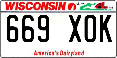 WI license plate 669XOK