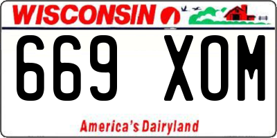 WI license plate 669XOM