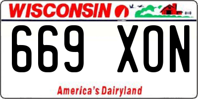 WI license plate 669XON