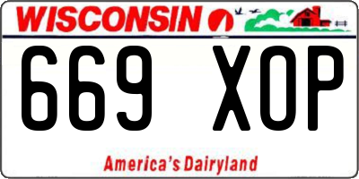 WI license plate 669XOP