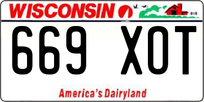 WI license plate 669XOT