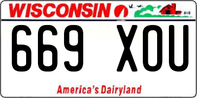 WI license plate 669XOU
