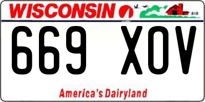 WI license plate 669XOV