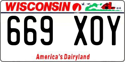 WI license plate 669XOY