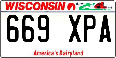 WI license plate 669XPA