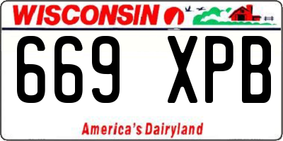 WI license plate 669XPB