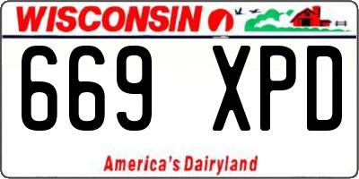 WI license plate 669XPD
