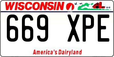 WI license plate 669XPE