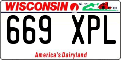 WI license plate 669XPL
