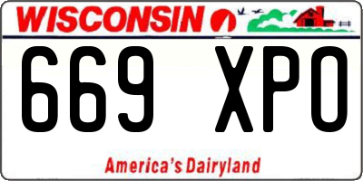WI license plate 669XPO