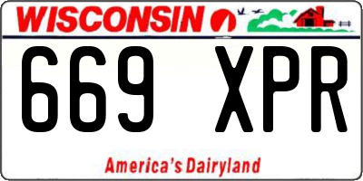 WI license plate 669XPR