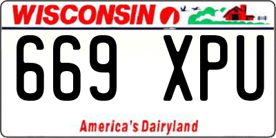WI license plate 669XPU