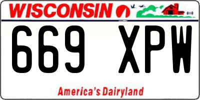WI license plate 669XPW