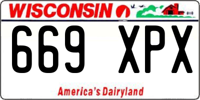 WI license plate 669XPX