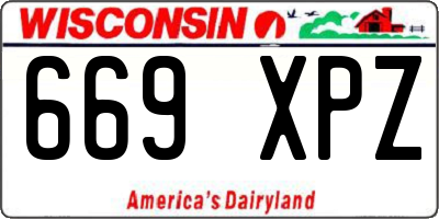 WI license plate 669XPZ