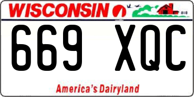 WI license plate 669XQC