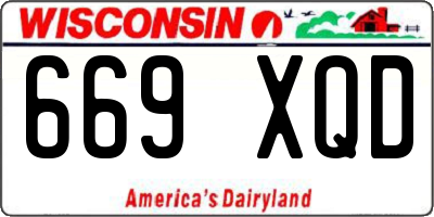 WI license plate 669XQD