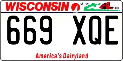 WI license plate 669XQE