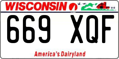 WI license plate 669XQF