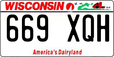 WI license plate 669XQH